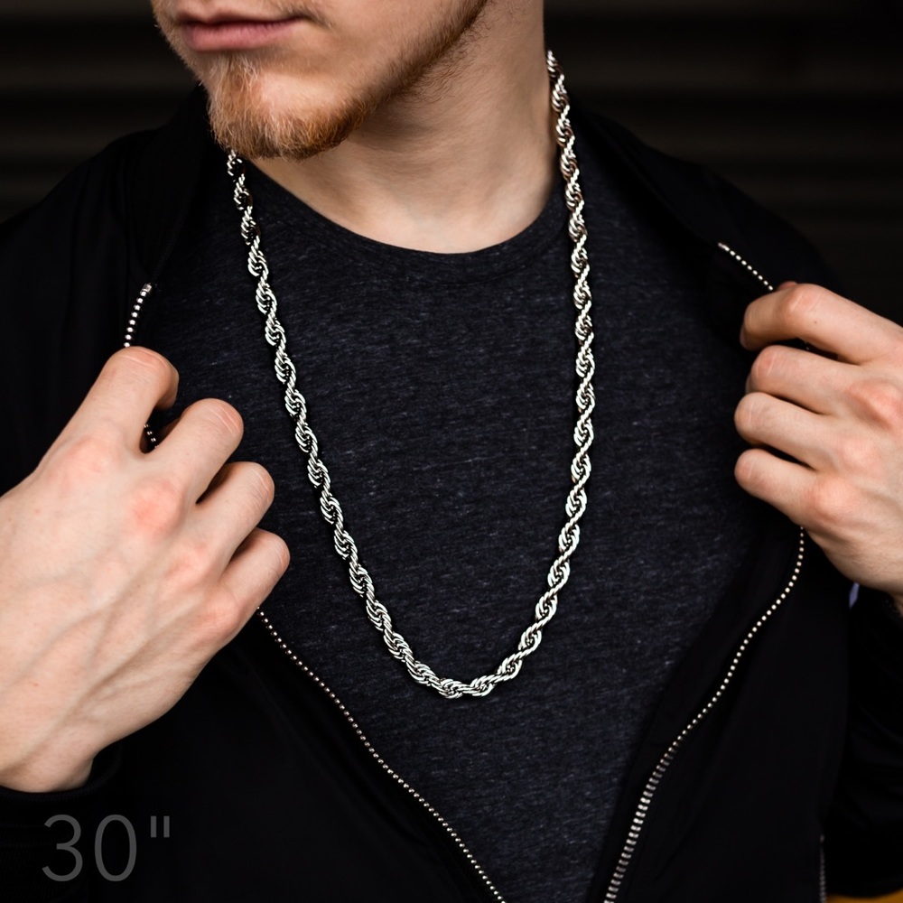 8mm Stainless Steel 30” Rope Dookie Chain
